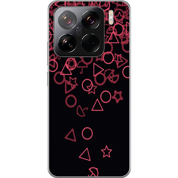 Xiaomi 15 Pro Gennemsigtig cover Squid Game Ikoner Serie Design Populært TV Spil Ikoner Grafisk Motiv Asiatisk Trend Dramaserie