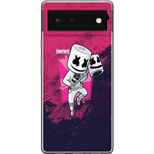 Google Pixel 6 Läpinäkyvä kuori Marshmello Fortnite Skin Emote Gaming DJ Hahmo Suosittu Aihe Lapsi Nuori Trendi