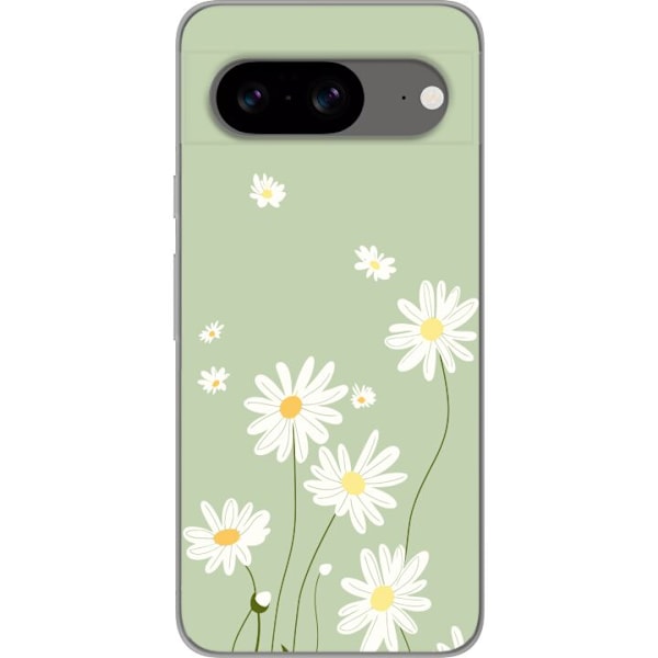 Google Pixel 8 Genomskinligt Skal Prästkragar – blommigt mönster i svensk sommarstil