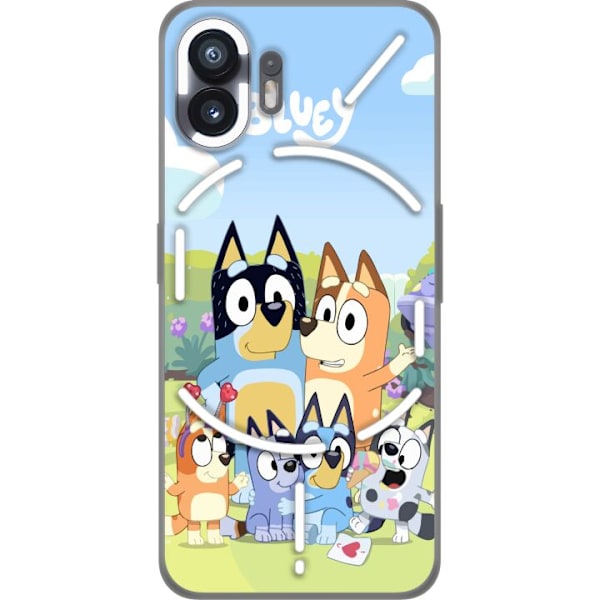 Nothing Phone (2) Läpinäkyvä kuori Bluey puhelinkotelo koko perheen kanssa värikkäässä suunnittelussa