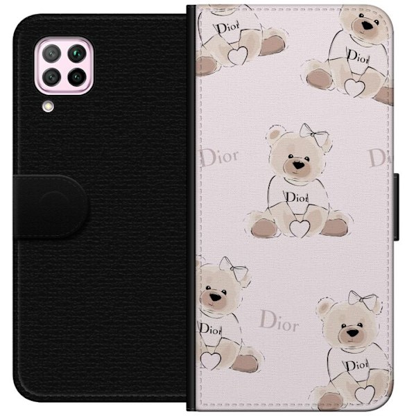 Huawei P40 lite Lommeboketui Teddy Dior Vibes - luksuriøs teddybjørn i motestil