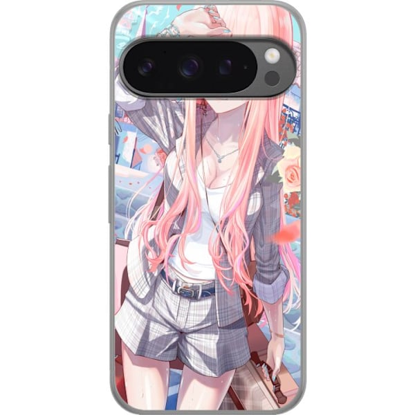 Google Pixel 9 Pro XL Genomskinligt Skal Anime girl cute