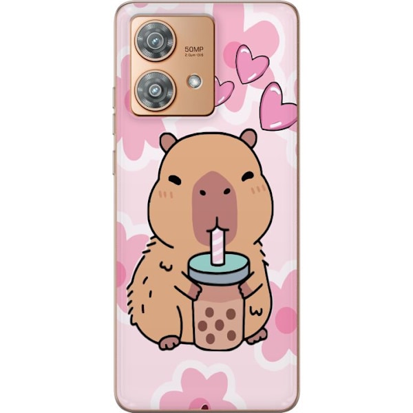 Motorola Edge 40 Neo Gjennomsiktig deksel Kawaii Capybara Hjer