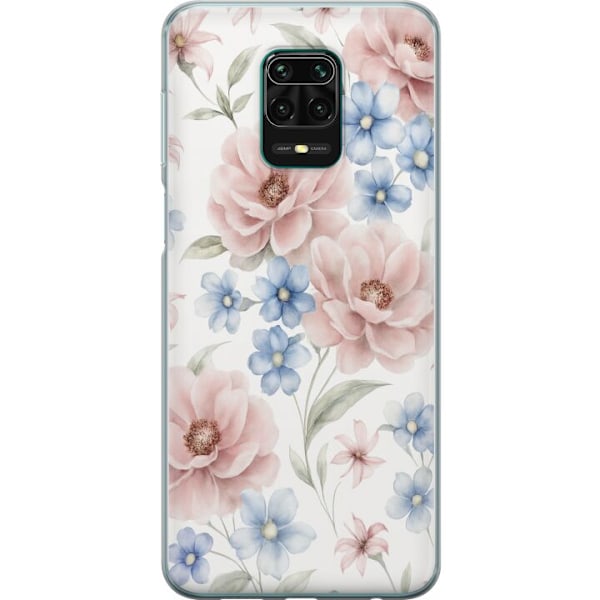 Xiaomi Redmi Note 9 Pro Genomskinligt Skal Romantiska blommor