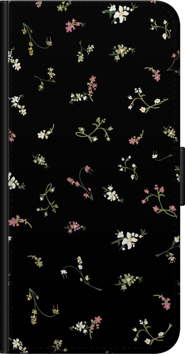 Kompatibel Tegnebogsetui til Sony Xperia 5 II Sort blomstergrafik sort