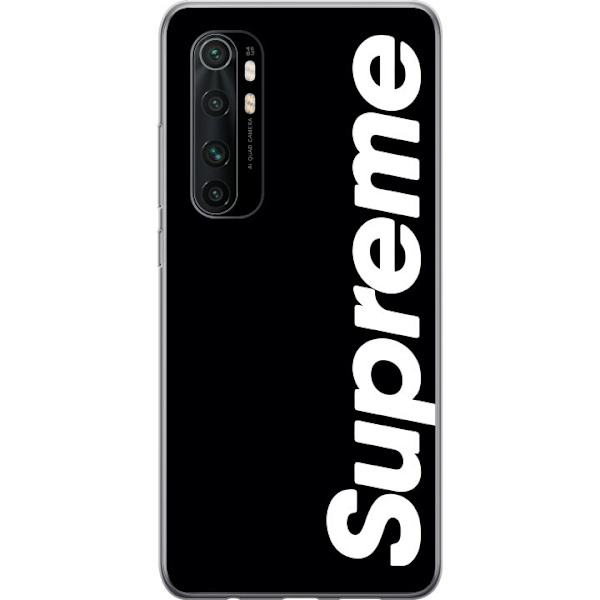 Xiaomi Mi Note 10 Lite Läpinäkyvä kuori Supreme Musta Valkoinen Streetwear Suunnittelu Klassinen Muoti-ikoni Trendi Urbani Tyyli Graafinen Motiivi