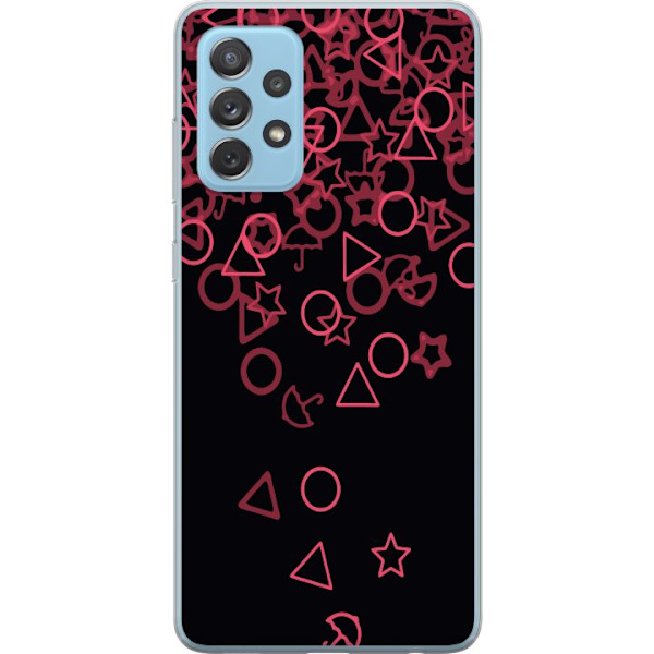 Samsung Galaxy A52 5G Genomskinligt Skal Squid Game Ikoner Serie Design Populärt TV Spel Ikoner Grafiskt Motiv Asiatisk Trend Dramaserie