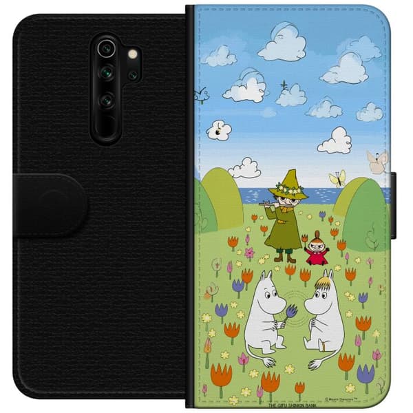 Kompatibel Tegnebogsetui til Xiaomi Redmi Note 8 Pro  Mumin i blomsteräng grøn