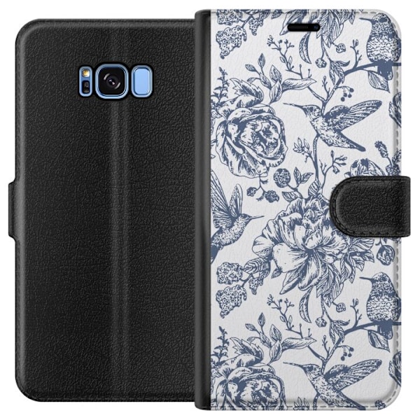 Samsung Galaxy S8 Tegnebogsetui Blomster & Fugle - Romantisk Vintage-stil Mønster