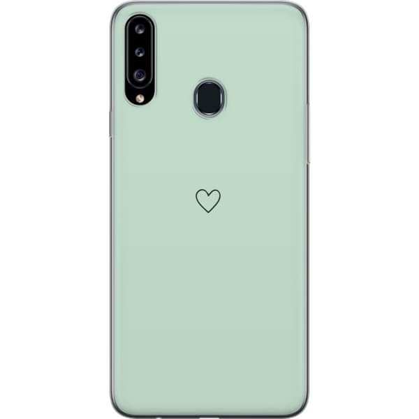 Kompatibelt Mobildeksel til Samsung Galaxy A20s Hjerte Grønn