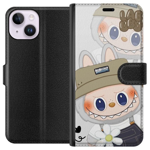 Apple iPhone 14 Lompakkokotelo Labubu Minimal Mood - Yksinkert
