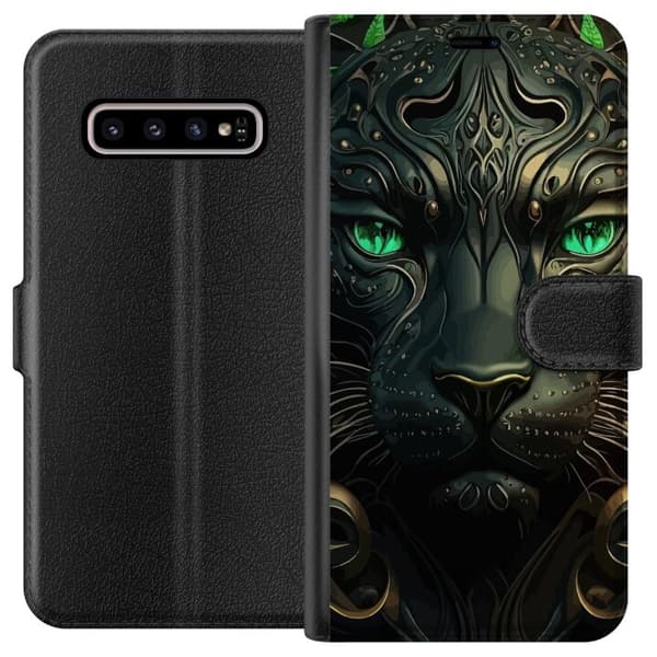 Kompatibelt Lommeboketui til Samsung Galaxy S10+ Panther