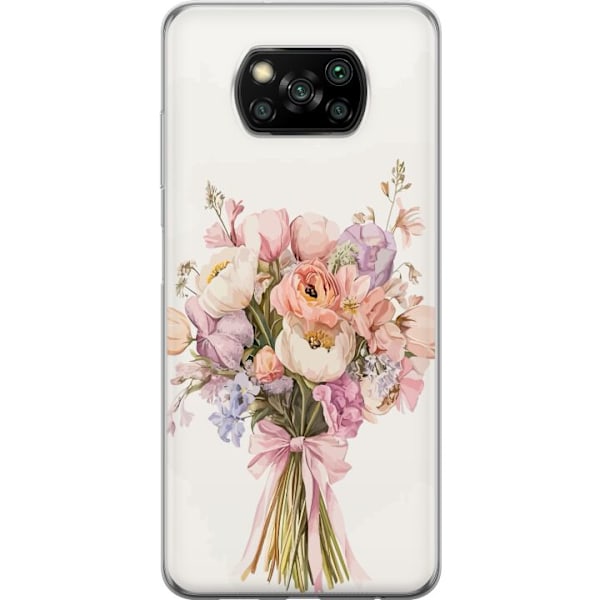 Xiaomi Poco X3 NFC Läpinäkyvä kuori Kännykkäkuori värikkäällä kukkakimpulla romanttisessa tyylissä