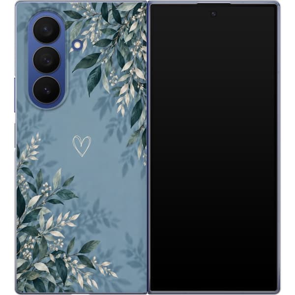 Kompatibel Mobilcover til Samsung Galaxy Z Fold7 Løvhjerte blå