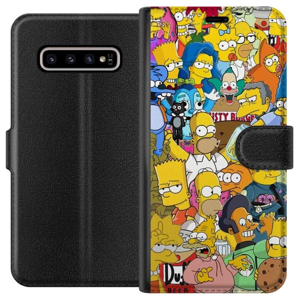 Kompatibelt Lommeboketui til Samsung Galaxy S10+ Simpsons