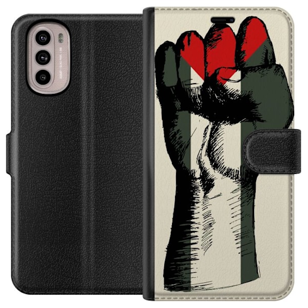 Motorola Moto G41 Tegnebogsetui Hånd bundet i Palæstinas farver - kraftfuldt symbol for frihedsbevægelsen