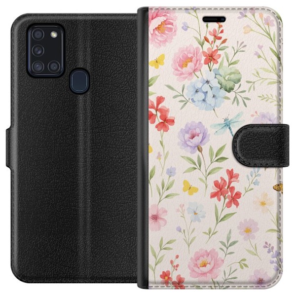 Samsung Galaxy A21s Plånboksfodral Blommor