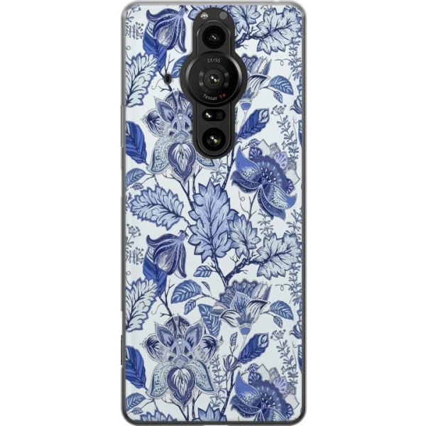 Sony Xperia Pro-I Gennemsigtig cover Blomster Blå...
