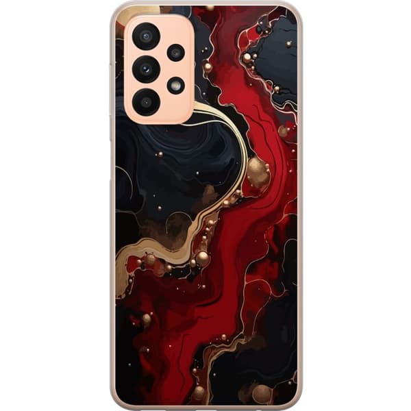 Kompatibelt Mobildeksel til Samsung Galaxy A23 Marble Rød