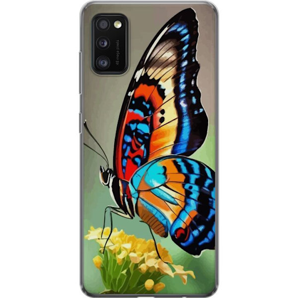 Samsung Galaxy A41 Genomskinligt Skal Fjäril Natur Sommar Motiv Vingar Färgstark Design Populär Dekor Grafiskt Exotiskt Tema