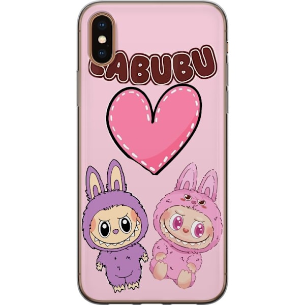 Apple iPhone XS Max Genomskinligt Skal Labubu Pink Monster