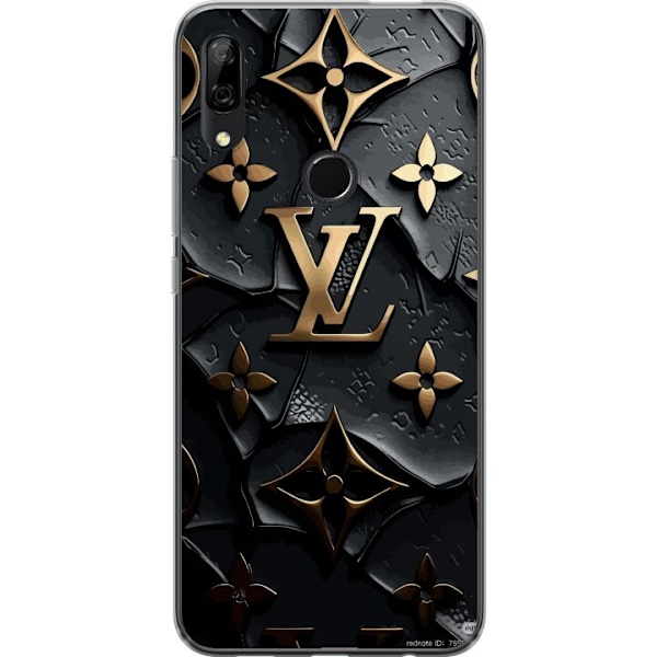 Huawei P Smart Z Läpinäkyvä kuori Louis Vuitton Tumma tila Suunnittelu Musta Ylellisyys Tyyli Muoti Suosittu Graafinen Kuvio Muotisymboli Luksusbr
