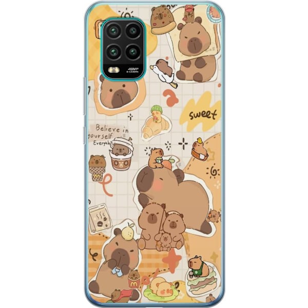 Xiaomi Mi 10 Lite 5G Läpinäkyvä kuori Kawaii capybara mobilskal med gulliga djurmotiv