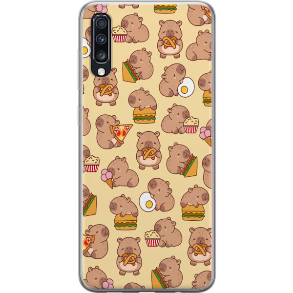 Samsung Galaxy A70 Läpinäkyvä kuori Kawaii capybara puhelinkotelo useilla söpöillä hahmoilla