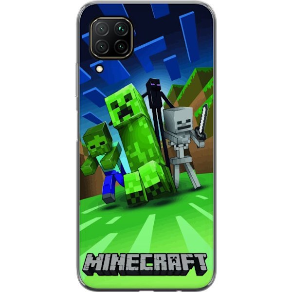 Huawei P40 lite Läpinäkyvä kuori Minecraft Creeper mobilskal i klassisk grön pixelstil