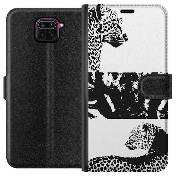 Xiaomi Redmi Note 9 Tegnebogsetui Leopard Faces