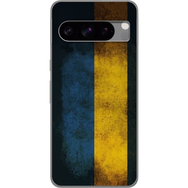 Kompatibelt Mobildeksel til Google Pixel 8 Pro Ukrainas flagg med grungeeffekt og rå tekstur i blått og gult blå