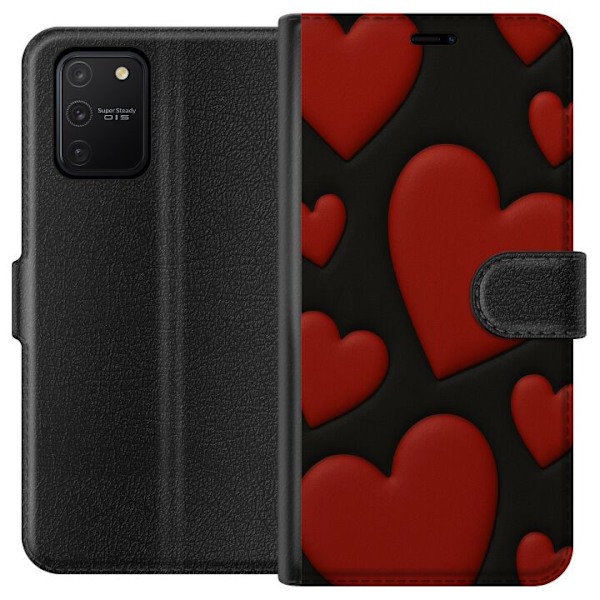Samsung Galaxy S10 Lite Lompakkokotelo Punaiset Samettisydämet
