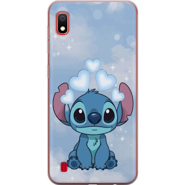 Samsung Galaxy A10 Genomskinligt Skal Stitch Hoppande Glädje – Rolig Design för Present
