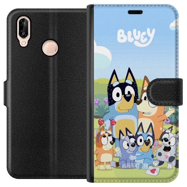 Huawei P20 lite Lompakkokotelo Bluey puhelinkotelo koko perheen kanssa värikkäässä suunnittelussa