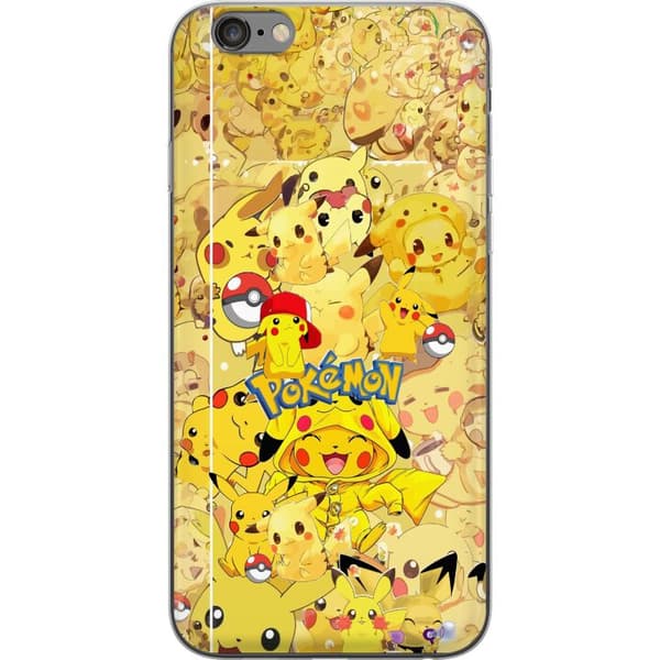 Kompatibel Mobilcover til Apple iPhone 6 Plus Sød Pikachu-collage med Pokémon-tema i bløde gule nuancer gul