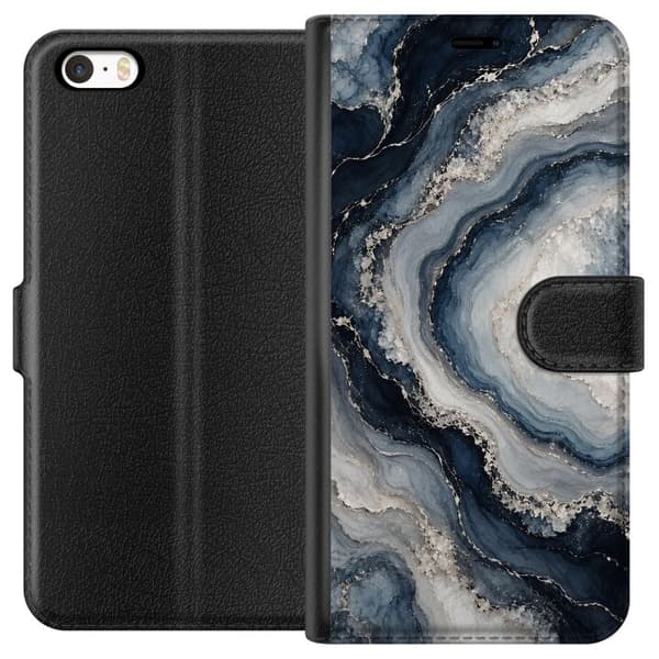 Kompatibelt Plånboksfodral till Apple iPhone SE (2016) Nattagat blå