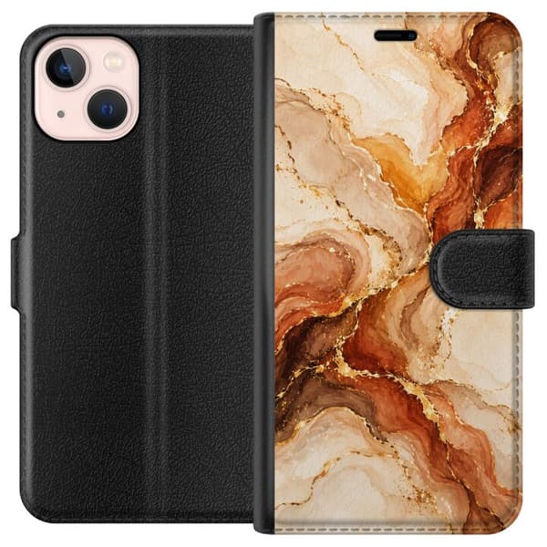 Kompatibelt Plånboksfodral till Apple iPhone 13 mini Höstagat beige