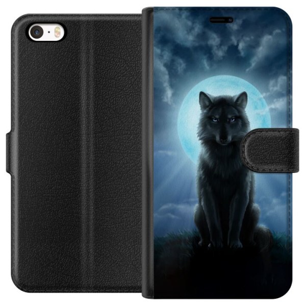 Apple iPhone 5 Plånboksfodral Wolf in the Dark