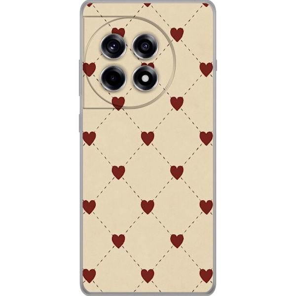 OnePlus 12R Genomskinligt Skal Heart Grid