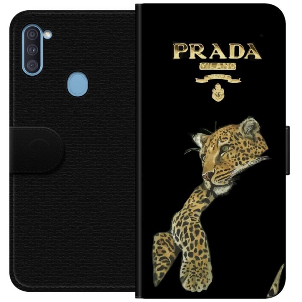 Samsung Galaxy A11 Lompakkokotelo Prada Leopard