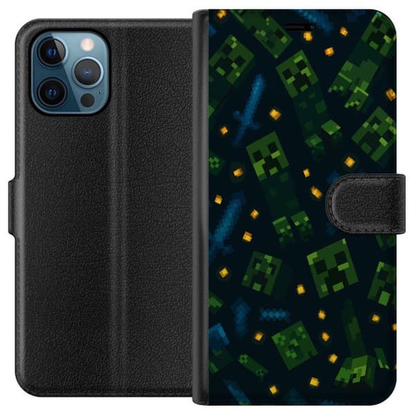 Kompatibel Tegnebogsetui til Apple iPhone 12 Pro Minecraft Dungeons Mob