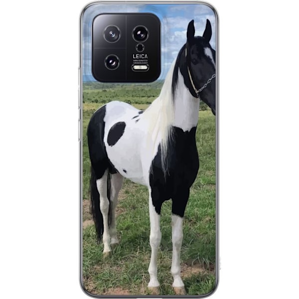 Xiaomi 13 Gennemsigtig cover Hestemagi - stiliseret hest i en rolig farveskala