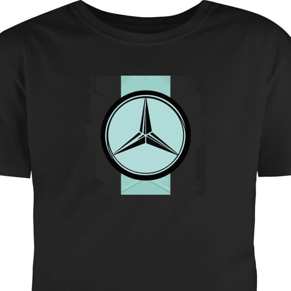 T-shirt til Voksen Sort Stor Mercedes sort L