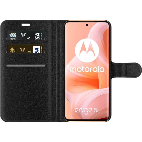 Kompatibel Tegnebogsetui til Motorola Edge 40 Neo Gay regnbåge sort