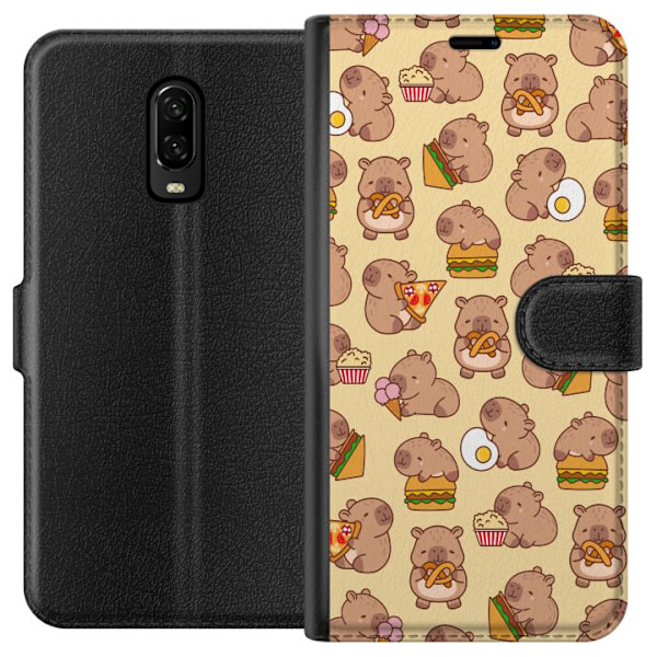 OnePlus 6T Plånboksfodral Kawaii capybara mobilskal med flera