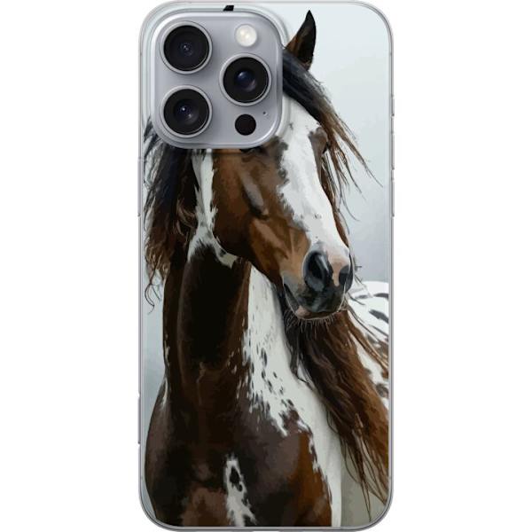 Apple iPhone 16 Pro Max Gennemsigtig cover Hest Dyrsmotiv Grafisk Design Natur Kraftfuldt Motiv Populært Vægkunst Dyretema Ridning