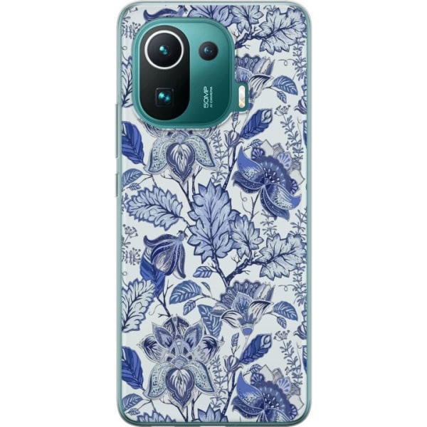 Xiaomi Mi 11 Pro Gennemsigtig cover Blomster Blå...