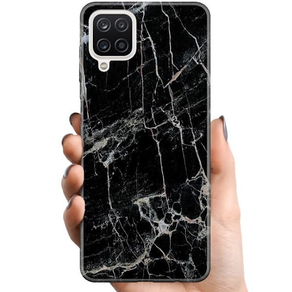 Samsung Galaxy A12 TPU Mobildeksel Svart marmor