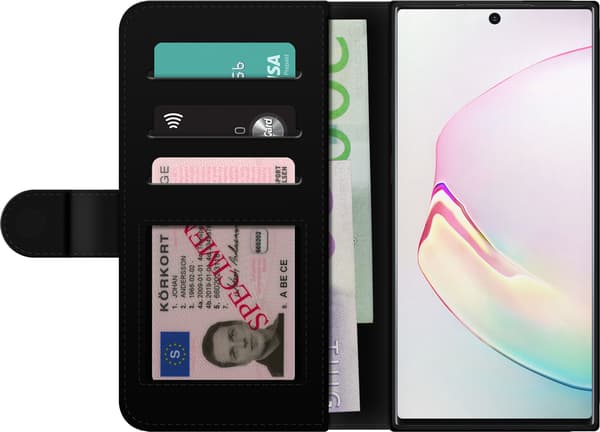 Kompatibel Tegnebogsetui til Samsung Galaxy Note10+ Audi – Sølvfarvede ringe – Fire sølvfarvede ringe over grå og sorte diagonale linjer på grå baggr grå