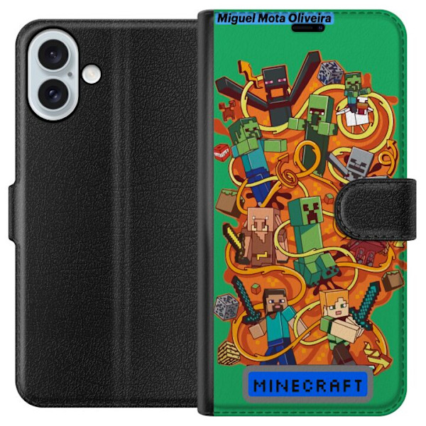 Apple iPhone 16 Plus Plånboksfodral Minecraft